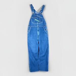 KEY Imperial Brand Mens 38 X 29 High Back Blue Medium Wash Denim Bib Overalls